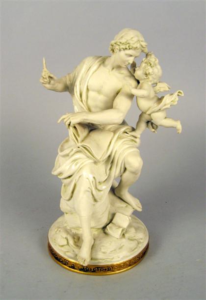 Appraisal: French bisque classical figure group late th century Modeled as