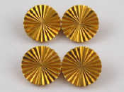 Appraisal: A pair of carat gold sunburst cufflinks London gms