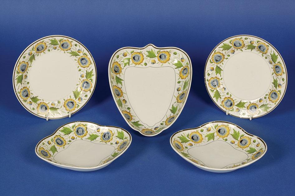 Appraisal: A WEDGWOOD CREAMWARE PART DESSERT SERVICE pattern number the cream