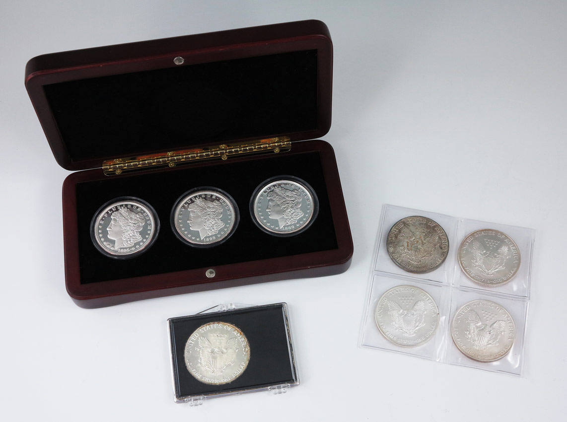 Appraisal: MODERN SILVER DOLLAR EAGLE COINS pieces total to include and