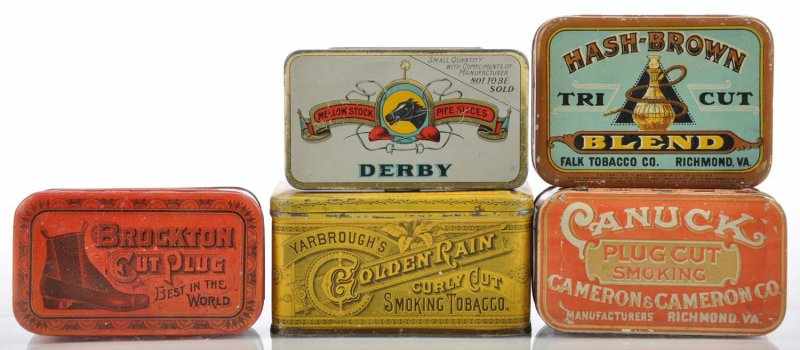 Appraisal: Lot of Round Corner Tobacco Tins Description Lot includes Golden