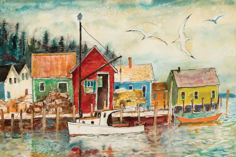 Appraisal: Ben Schute American Georgia - Owl's Head Maine watercolor on