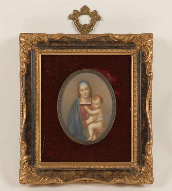 Appraisal: Miniature painting on ivory by Veber after Madonna del Granduca