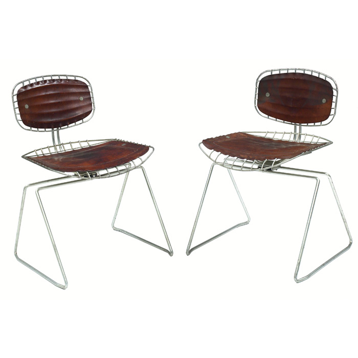 Appraisal: Michel Cadestin and Georges Laurent Beaubourg chairs pair by Teda