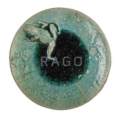 Appraisal: ALEXANDRE BIGOT - PIERRE ROCHE - Ceramic plaque with frog