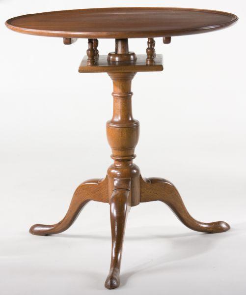 Appraisal: American Dish-Top Tea Table early th century mahogany single board