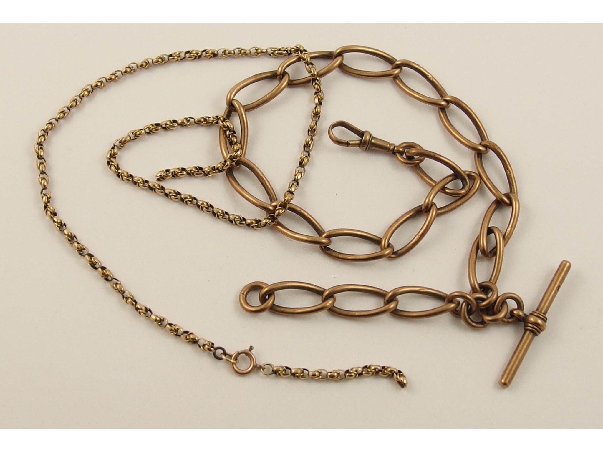 Appraisal: A ct fob chain together with a yellow metal decorative