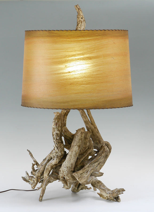 Appraisal: LARGE MID CENTURY DRIFTWOOD TABLE LAMP Circa 's- 's driftwood