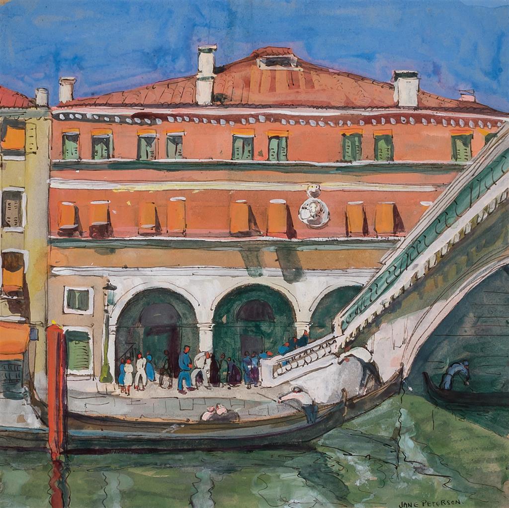 Appraisal: JANE PETERSON American - At the Foot of the Rialto