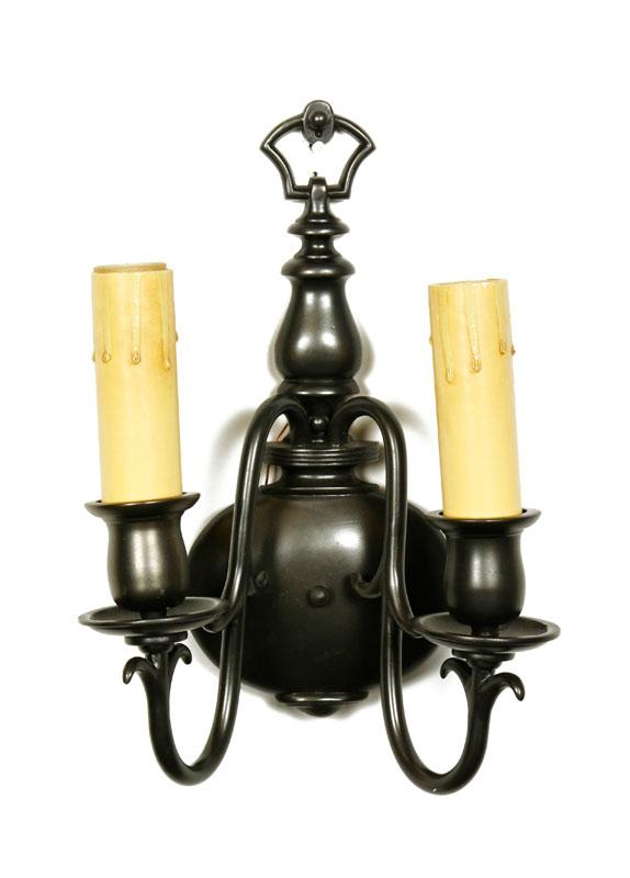 Appraisal: - Cast Iron Colonial Style Sconces Five Colonial style sconces