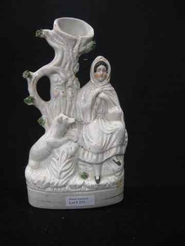 Appraisal: Staffordshire Pottery Figural Vase LittleRed Riding Hood '' th century