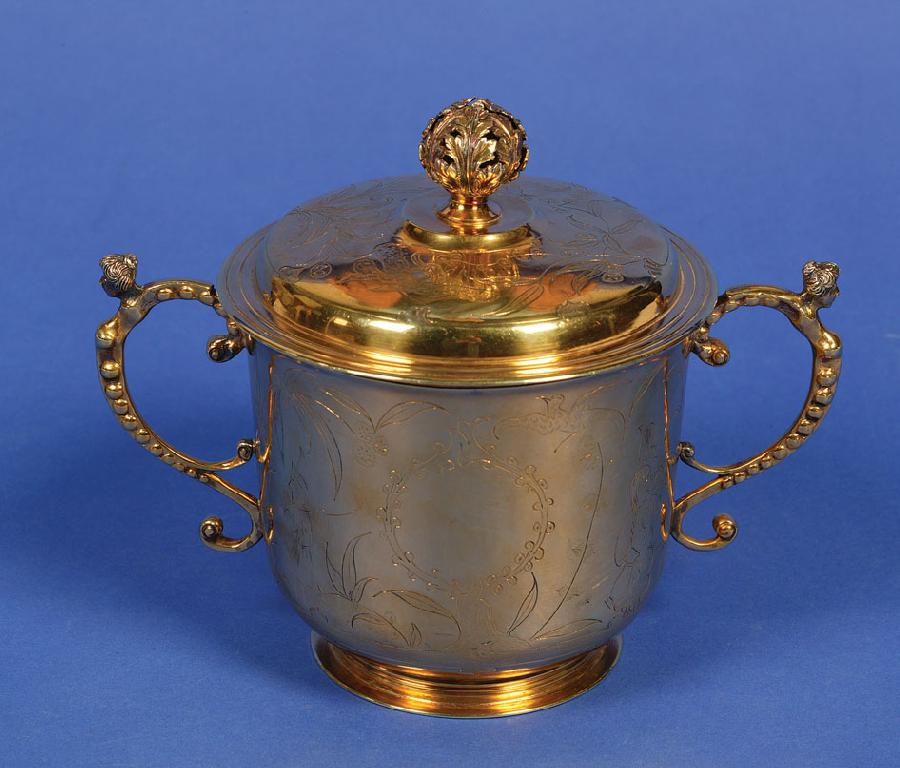 Appraisal: A SILVER GILT CUP AND COVER in the late th