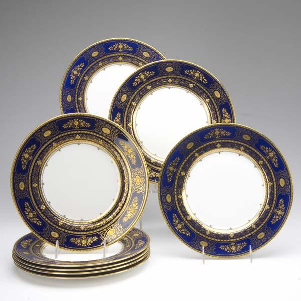 Appraisal: MINTON PORCELAIN Set of eight service plates all with plain