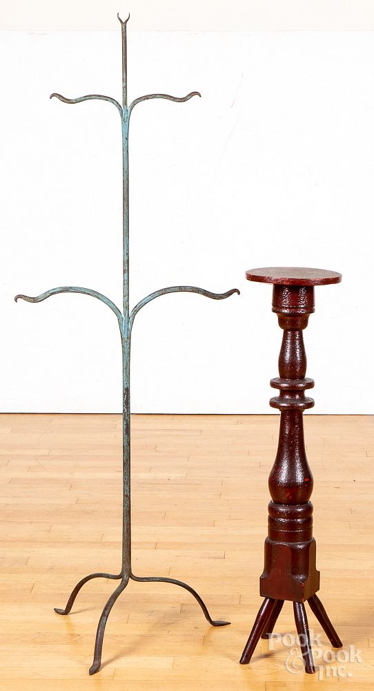 Appraisal: Painted iron display stand together with a stand Painted iron