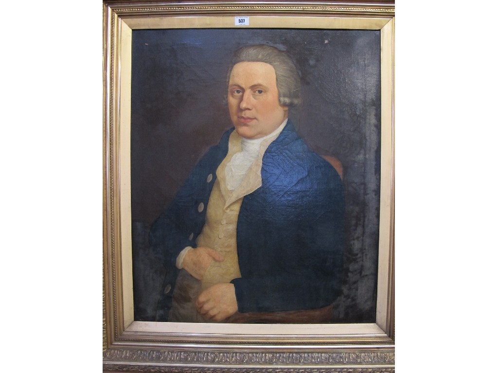 Appraisal: Georgian oil on canvas portrait of a gentleman