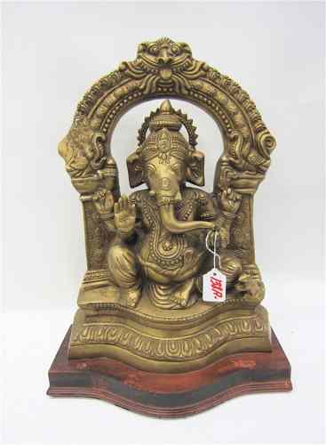 Appraisal: GILT BRONZE FIGURE OF GANESHA the ''lord of success'' The