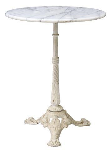 Appraisal: French bistro table early th c circular marble top white