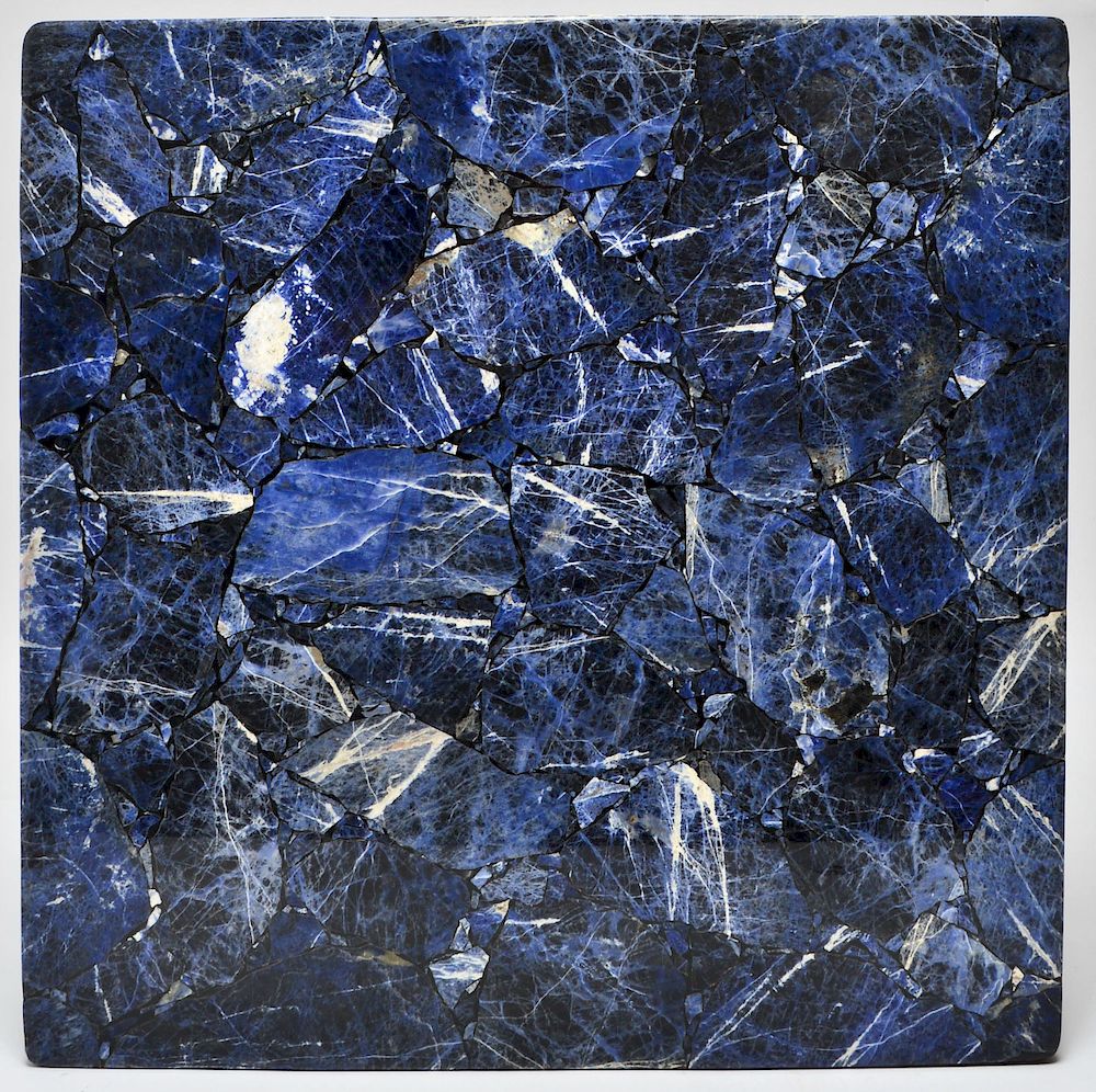 Appraisal: Sodalite Specimen Hardstone Table Top Panel Sodalite hardstone specimen mosaic