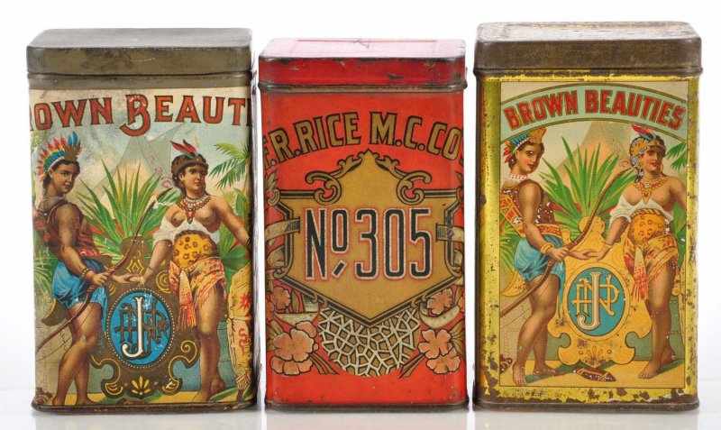 Appraisal: Lot of Upright Cigar Tins Description Very fine very early