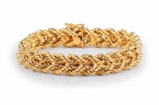 Appraisal: A Gold Woven Chain Bracelet by Tiffany Co Designed as