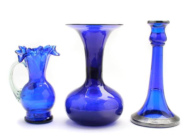 Appraisal: A collection of cobalt blue glass decorative table articles comprising