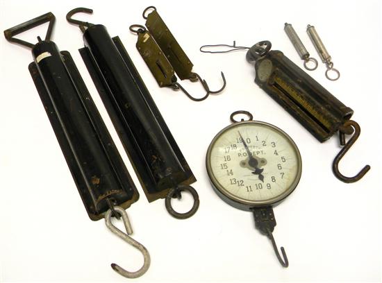 Appraisal: Assortment of eight scales three Chatillon spring brass scales lb