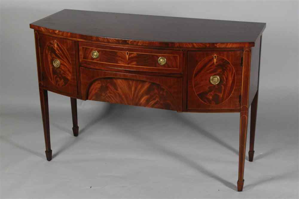 Appraisal: HENKEL HARRIS VIRGINIA GALLERIES SHERATON STYLE MAHOGANY SIDEBOARD style finish