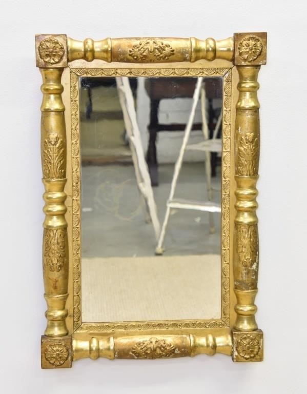 Appraisal: Late Sheraton gilt framed mirror x