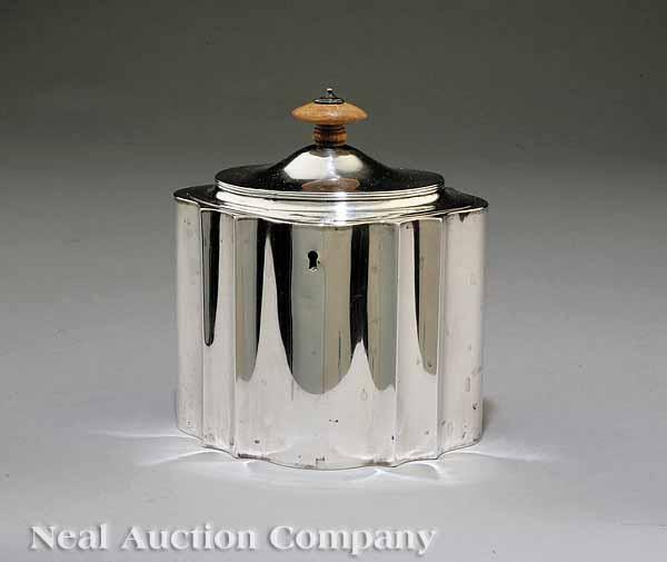 Appraisal: A George III Sterling Silver Tea Caddy Henry Chawner London