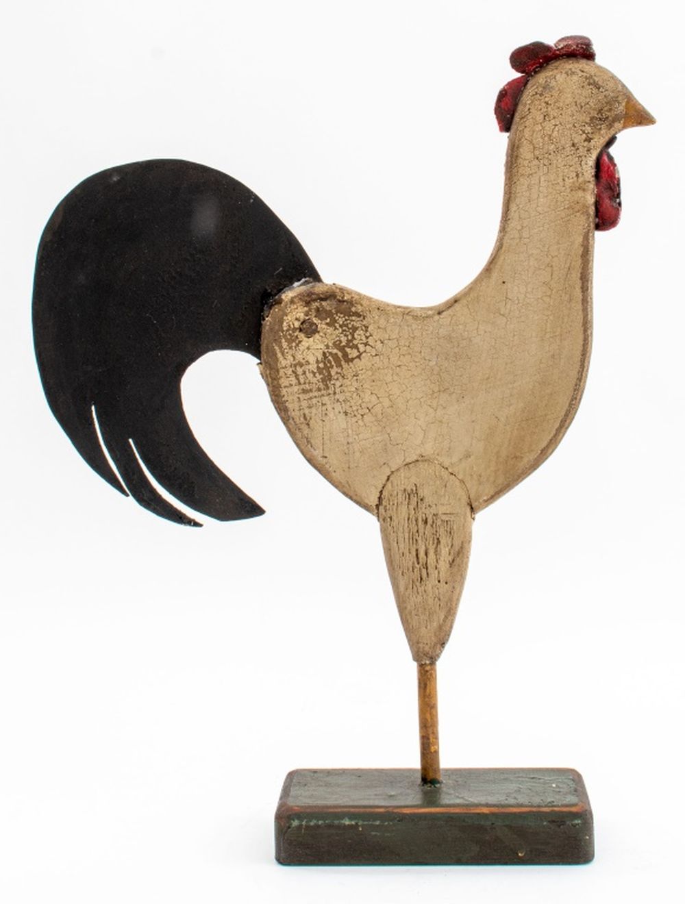 Appraisal: LUIGI ROSSI FOLK ART ROOSTER SCULPTURE Luigi Rossi folk art