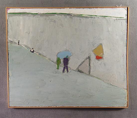 Appraisal: Ted Turner American - Oil on canvas Two figures with