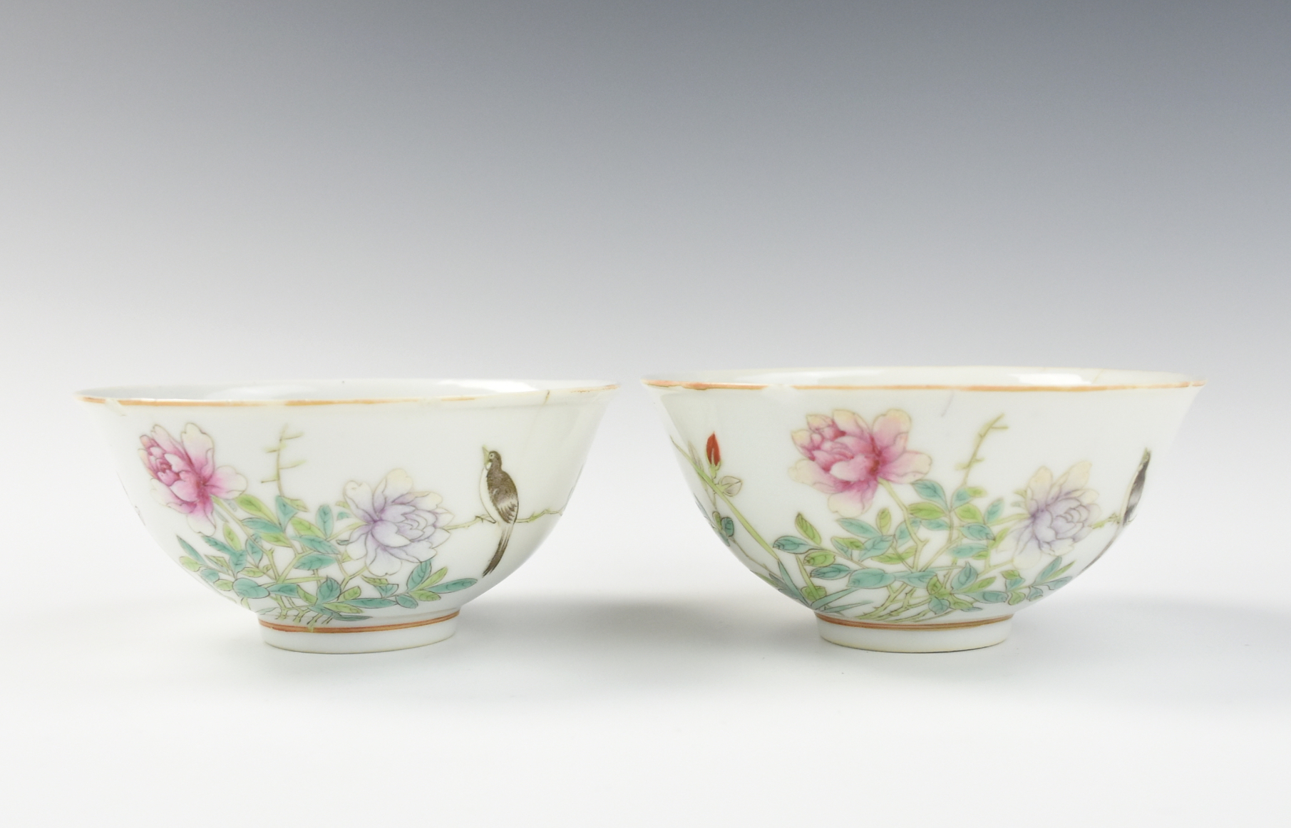 Appraisal: PAIR OF CHINESE FAMILLE ROSE BOWL ROC PERIOD Chinese Republic