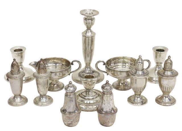 Appraisal: lot of American weighted sterling silver table accessories including pairs