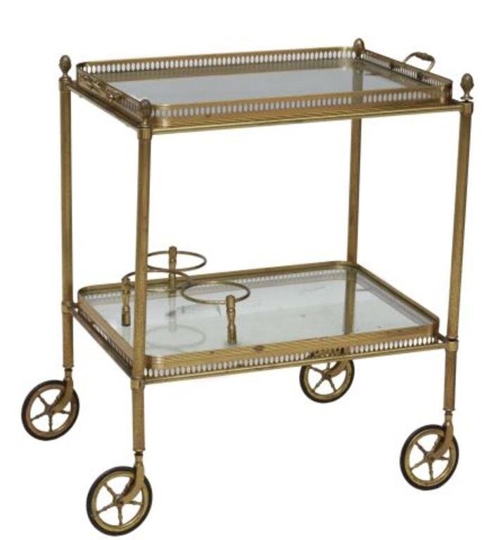 Appraisal: Italian two-tier bar cart service trolley mid th c having