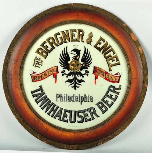 Appraisal: Reverse Painting on Glass Tannhaeuser Beer Sign Description Philadelphia PA