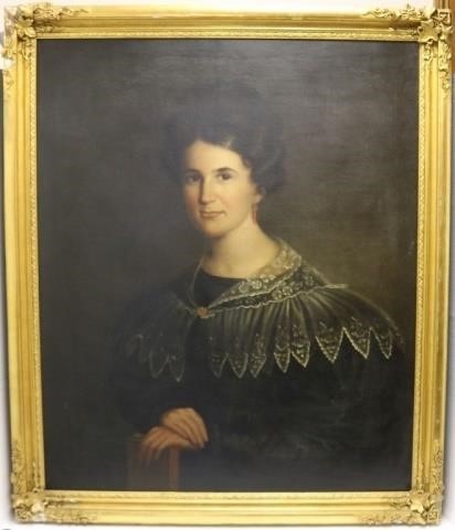 Appraisal: OIL ON CANVAS PORTRAIT OF EUPHEM BAINBRIDGEFROM VIRGINIA MID TH