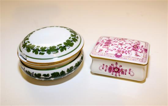 Appraisal: Sale Lot Two Meissen Porcelain Boxes th th century one