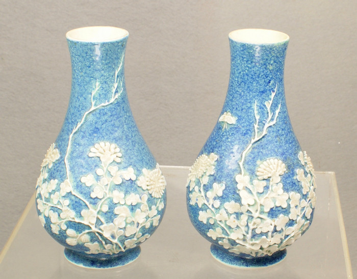 Appraisal: pr of Chinese vases - h robins egg blue background