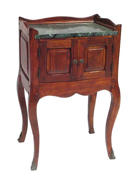 Appraisal: A mahogany night stand with marble top height in width