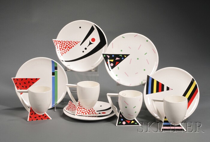 Appraisal: Fujimori for Kato Kogei Alpha- Pattern Four Mugs and Five