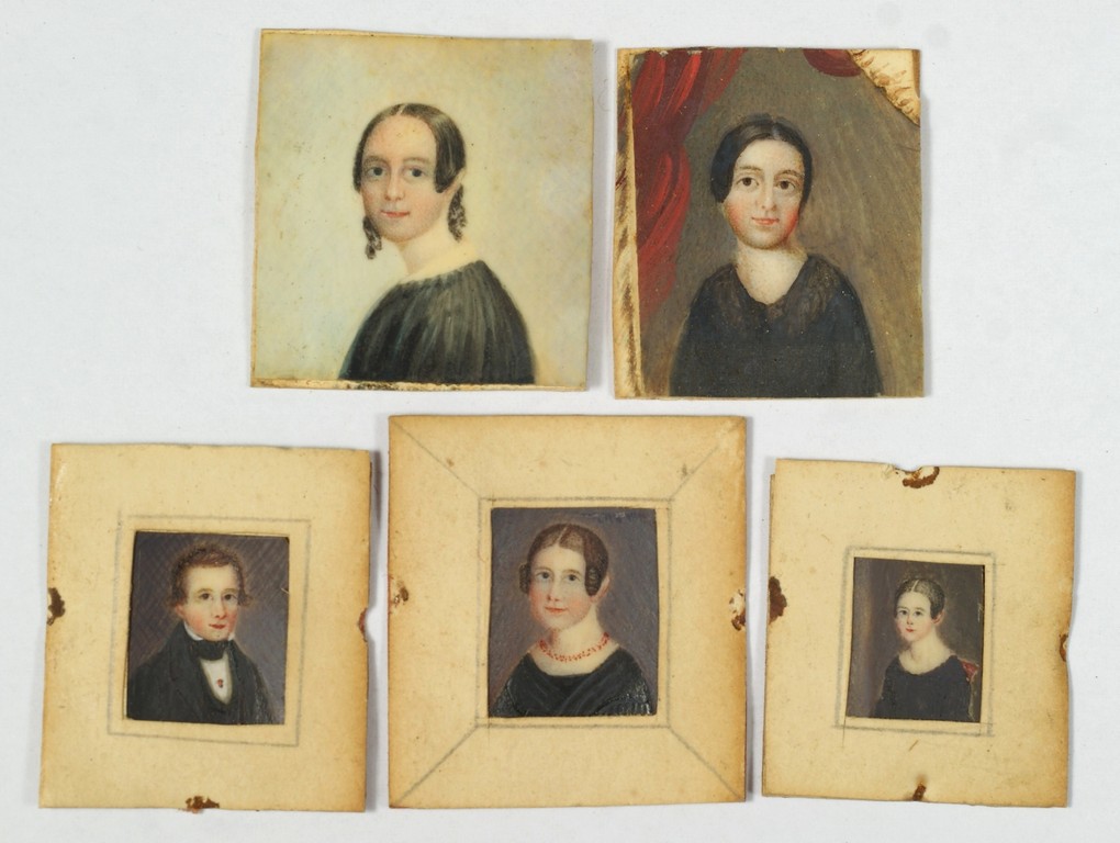 Appraisal: miniature portraits on ivory of young women one of a