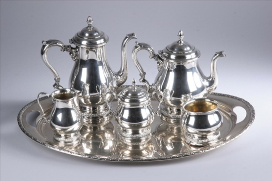 Appraisal: SIX-PIECE INTERNATIONAL STERLING COFFEE SERVICE Prelude pattern Coffee pot tea