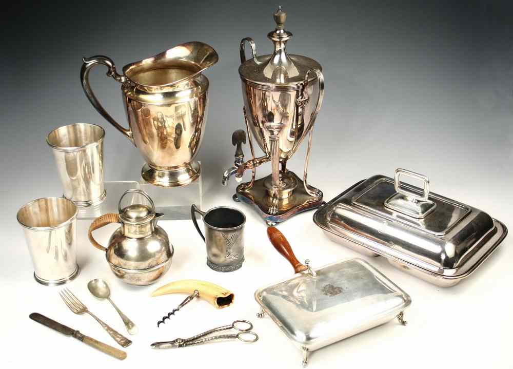 Appraisal: SILVER PLATE LOT - Nineteen piece lot of silver plate