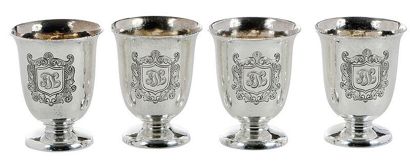 Appraisal: Set of Eight Gorham Sterling Goblets American th century goblet