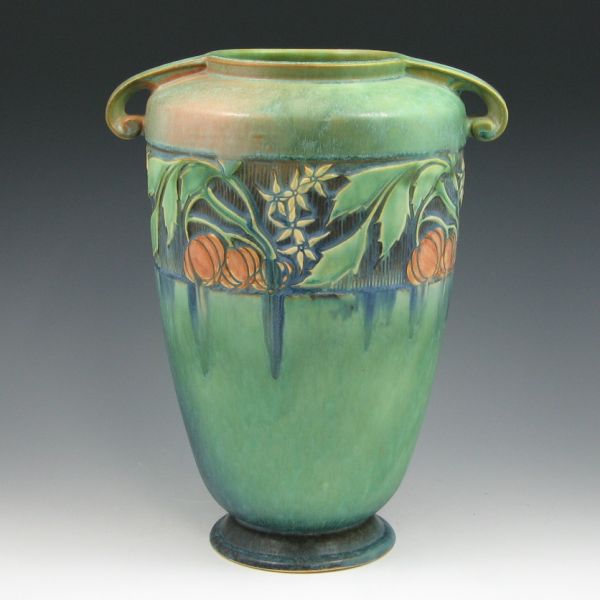 Appraisal: Roseville Baneda - vase in green and blue with excellent