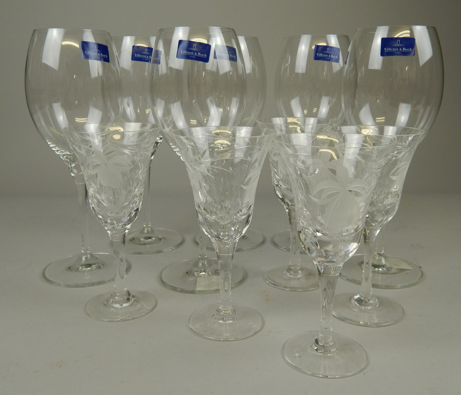 Appraisal: A collection of modern cut glass to include six Villeroy