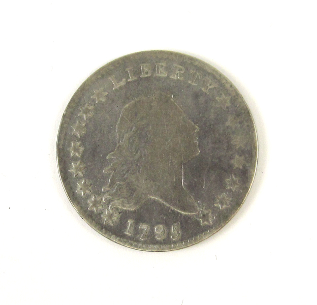 Appraisal: U S SILVER FLOWING HAIR HALF DOLLAR leaf variety fine