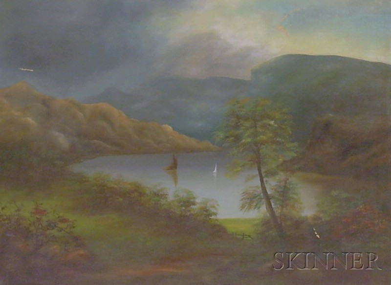 Appraisal: Framed American School Oil on Canvas Hudson River School Style