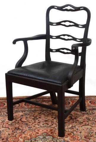 Appraisal: American Chippendale mahogany armchair late th early th c likely