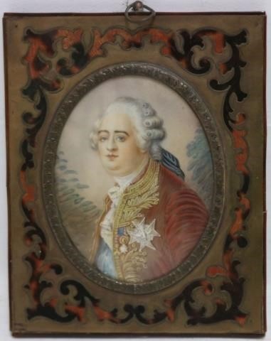 Appraisal: MINIATURE PORTRAIT PAINTING DEPICTING A FRENCH OR POSSIBLY ENGLISH NOBLEMAN